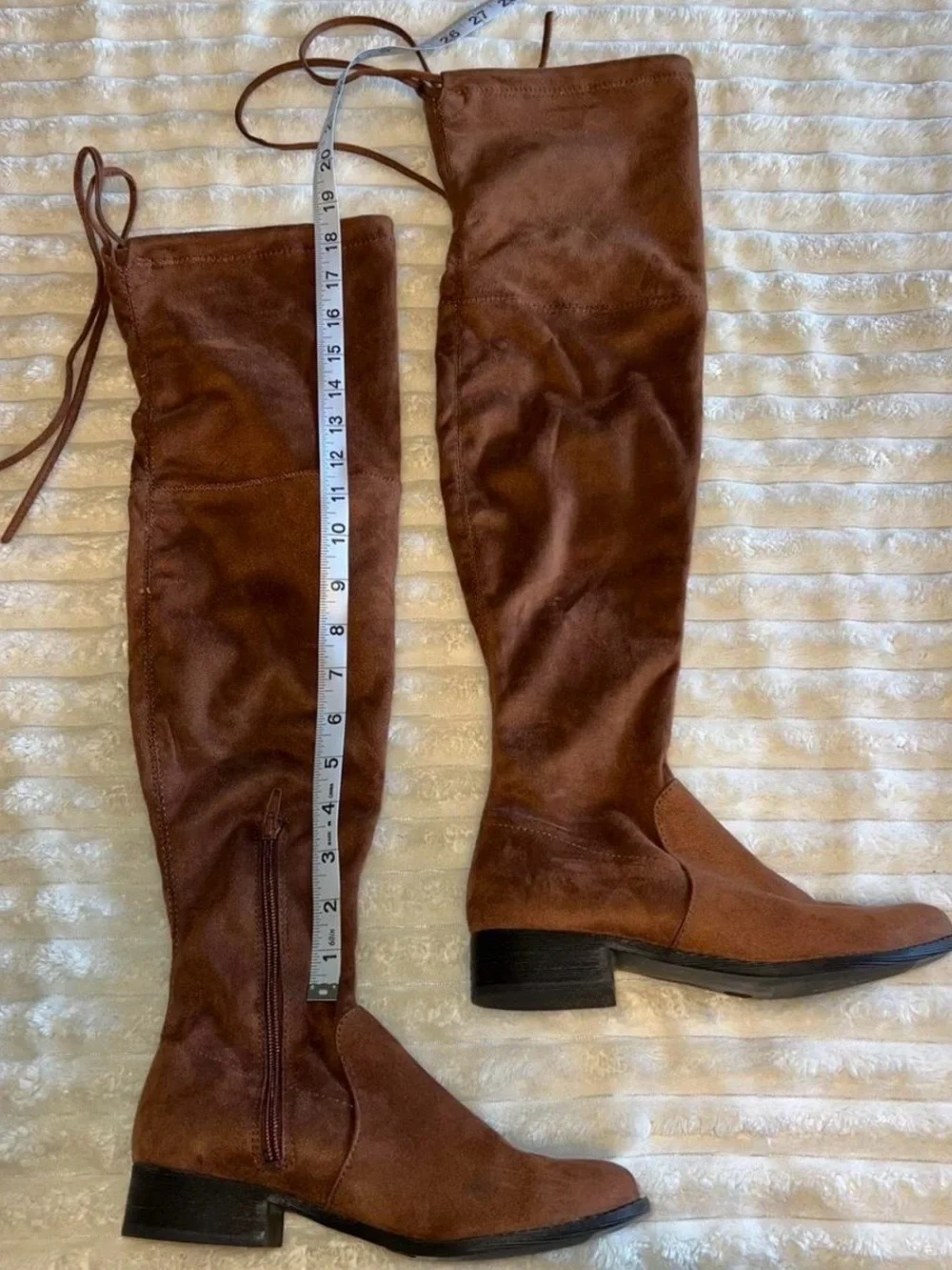 Brown Over-the-Knee Suede Boots